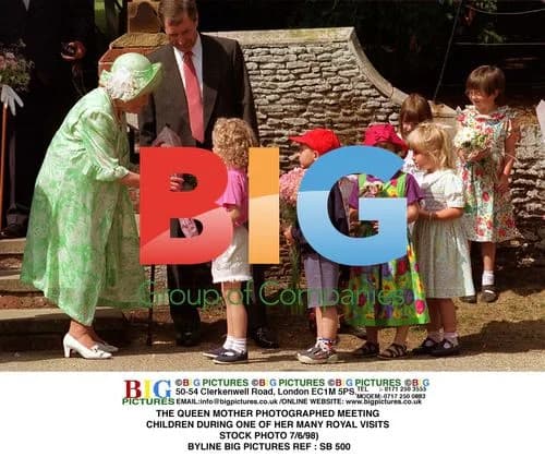 Queen Mother Meets Children During Royal Visit