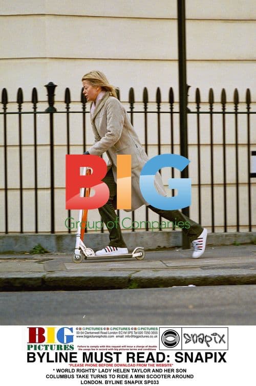 Lady Helen Taylor and Son Ride Mini Scooter