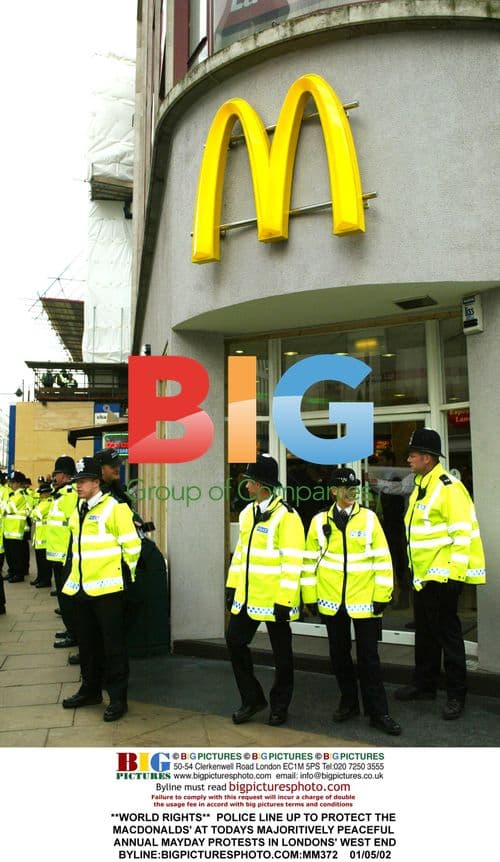 Police Line Up at Peaceful May Day Protests in London