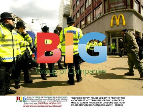 Police Line Up at Annual May Day Protests in London