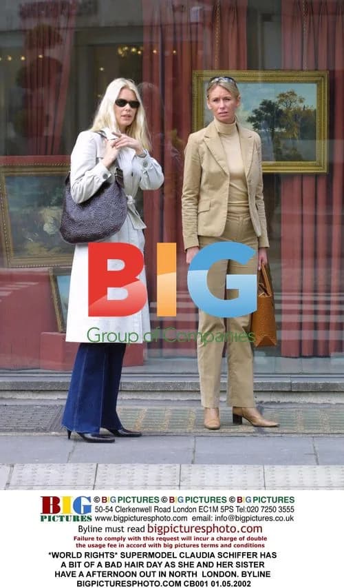 Claudia Schiffer and sister out in London