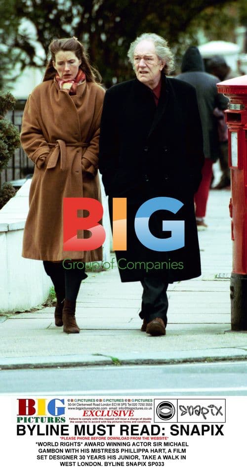 Michael Gambon with film designer mistress