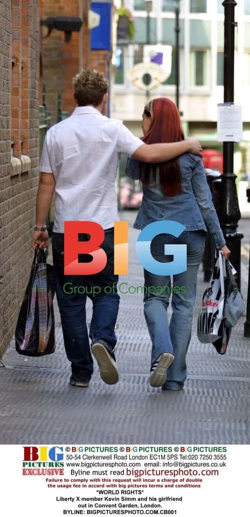 Liberty X's Kevin Simm and Girlfriend in London