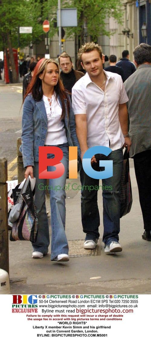Liberty X's Kevin Simm and girlfriend in London