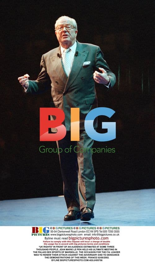 Jean Marie Le Pen Addresses Audience in Marseille