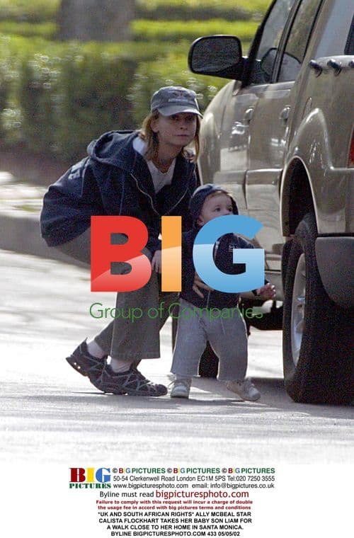 Calista Flockhart Takes Baby Liam for Walk