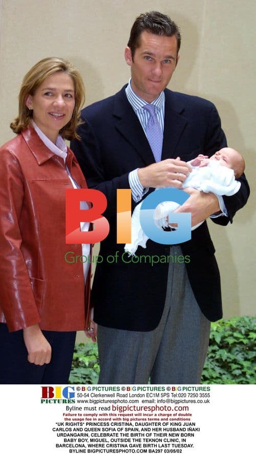 Infant Cristina with newborn son