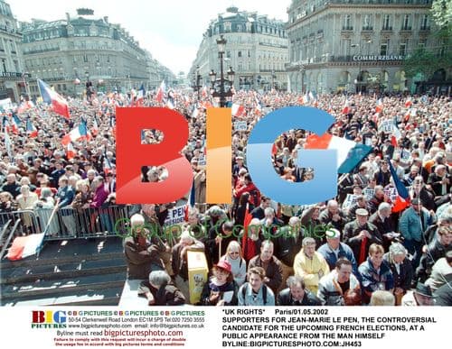 Supporters for Jean-Marie Le Pen in Paris