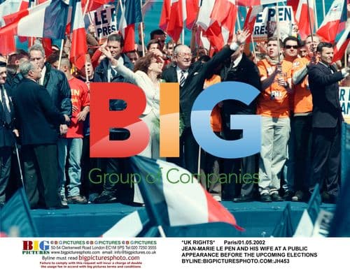 Jean-Marie Le Pen and wife at public appearance