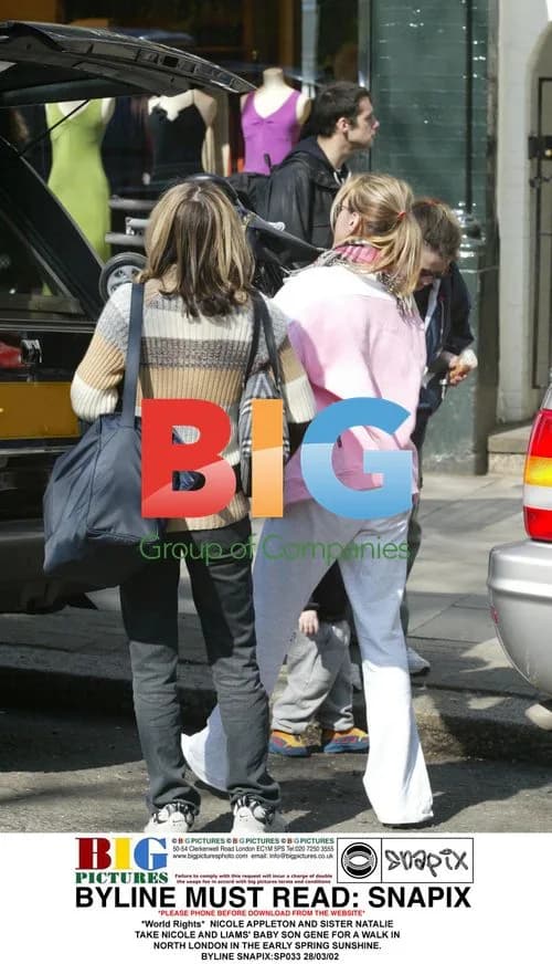 Nicole Appleton and sister Natalie with baby Gene