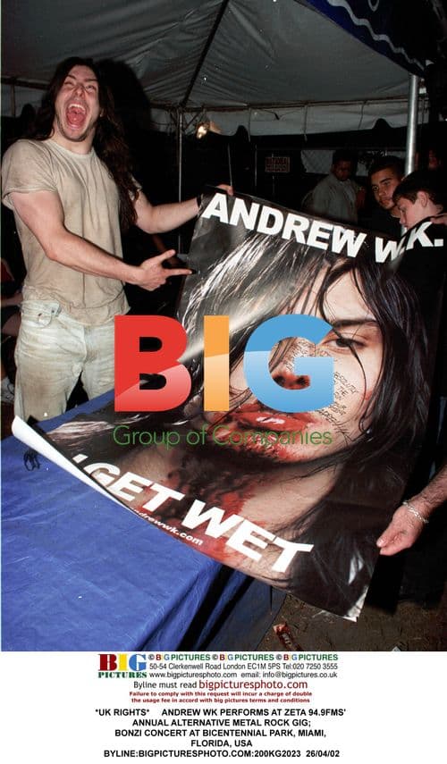 Andrew WK Rocking Out at Miami Metal Show