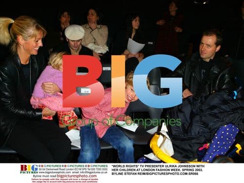 Ulrika Johnsson and children at London Fashion Week