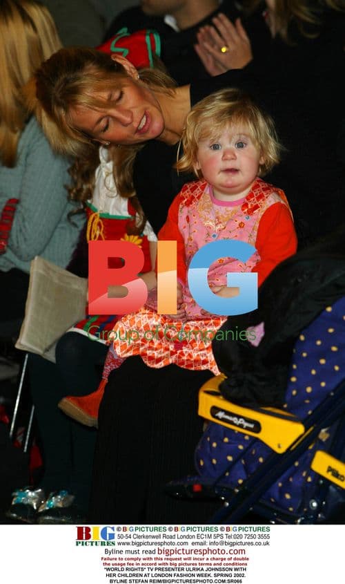 Ulrika Johnsson with children at London Fashion Week