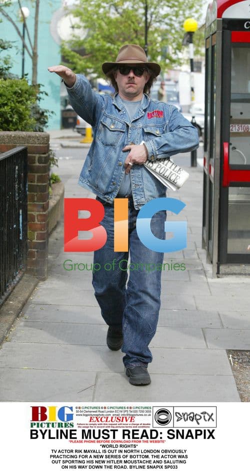 TV Actor Rik Mayall Practices 'Bottom' Character