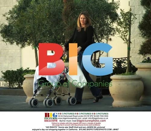 Steffi Graf and son JADEN GIL shopping in California
