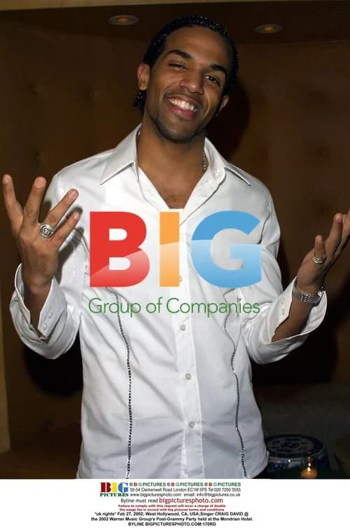 Singer Craig David at 2002 Warner Music Party