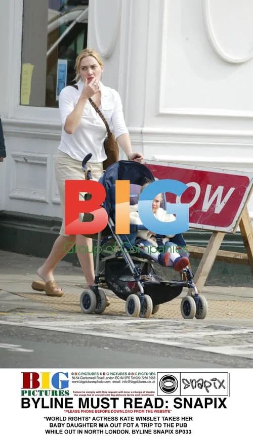 Kate Winslet out with baby Mia in North London