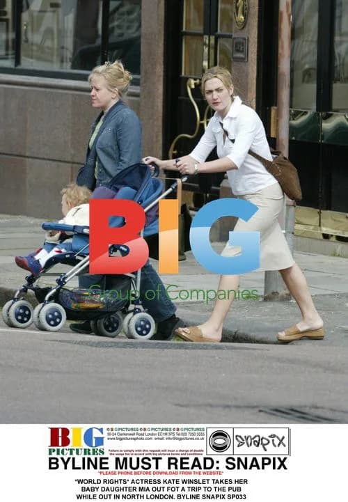 Kate Winslet out with baby Mia in North London