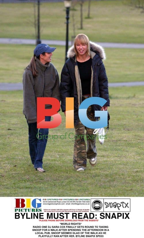 Sara Cox Takes Snoop for a Walk