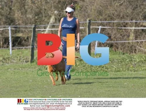 Pregnant Model Jordan Walks Dog