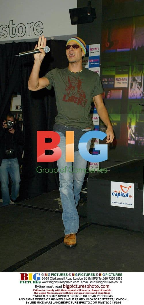 Enrique Iglesias Performs and Signs Copies in London