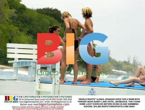 Ulrika Johnson Swims with Friends in Barbados