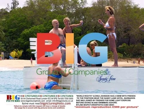 Ulrika Johnson Swims with Friends in Barbados