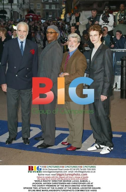 Lucas, Jackson, Christensen, Lee at 'Star Wars' Premiere