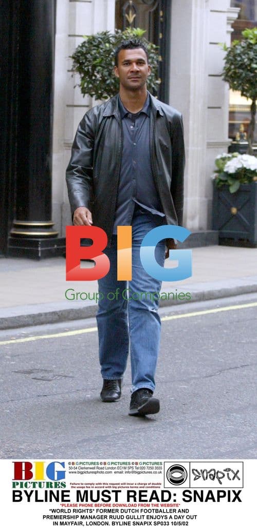 Ruud Gullit Enjoys Day Out in Mayfair, London