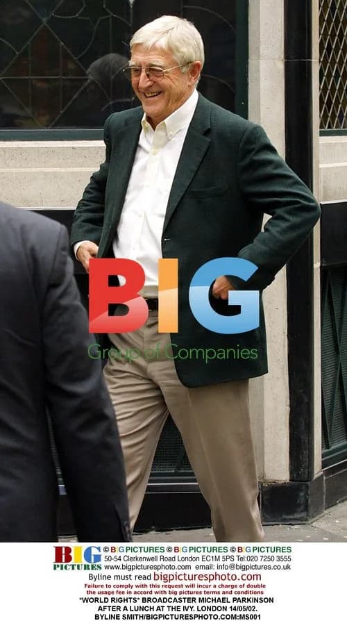 Michael Parkinson after lunch at The Ivy
