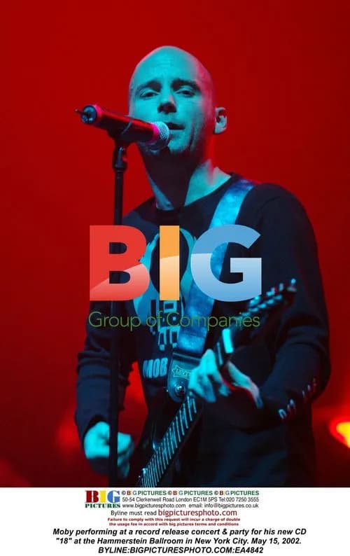 Moby performing at '18' CD release in NYC