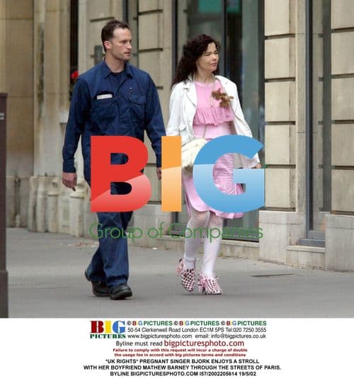 Bjork and Mathew Barney Stroll in Paris