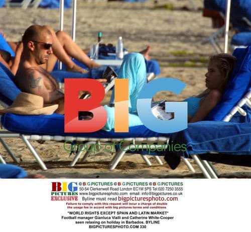 Gianluca Vialli and Catherine White-Cooper on holiday in Barbados