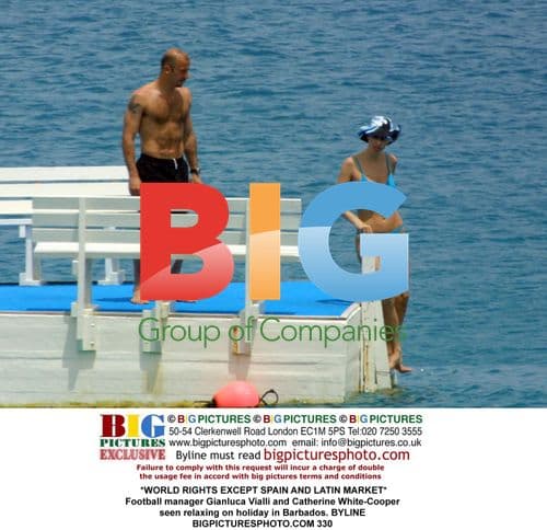 Gianluca Vialli and Catherine White-Cooper in Barbados