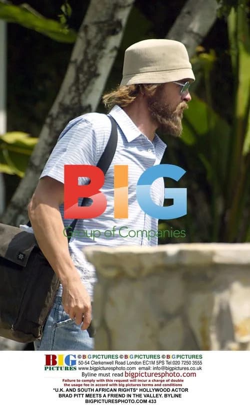 Brad Pitt Meets Friend in Valley