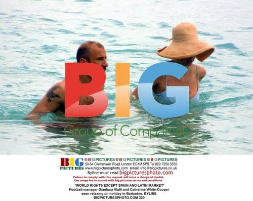 Gianluca Vialli and Catherine White-Cooper on Barbados Holiday