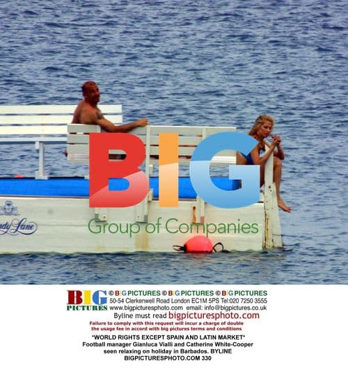 Gianluca Vialli and Catherine White-Cooper in Barbados