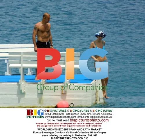 Gianluca Vialli and Catherine White-Cooper in Barbados
