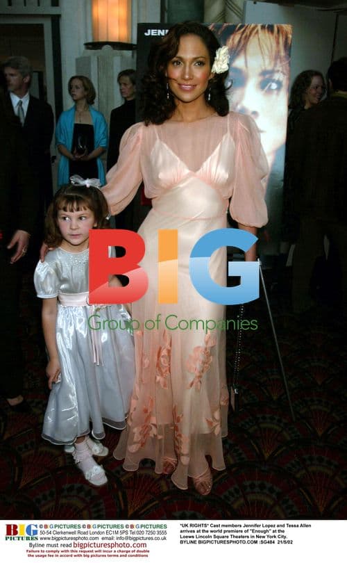 Jennifer Lopez and Tessa Allen at "Enough" premiere