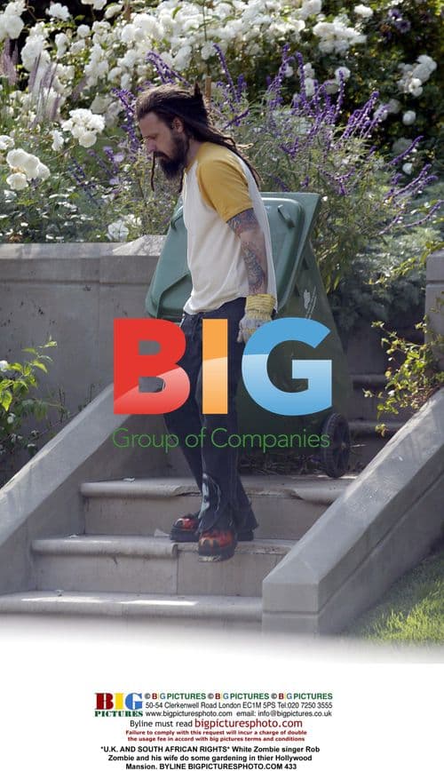 Rob Zombie and Wife Gardening in Hollywood