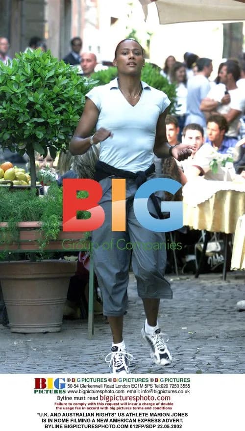 Marion Jones Filming AmEx Ad in Rome