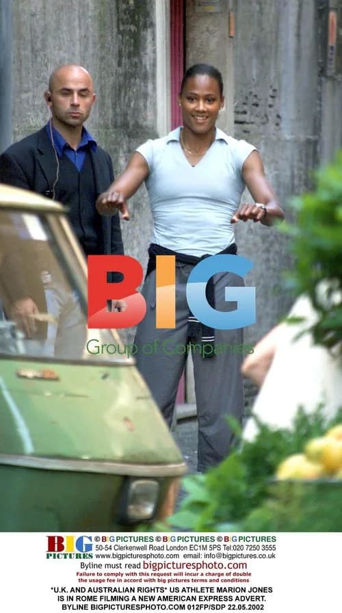Marion Jones Filming AmEx Ad in Rome