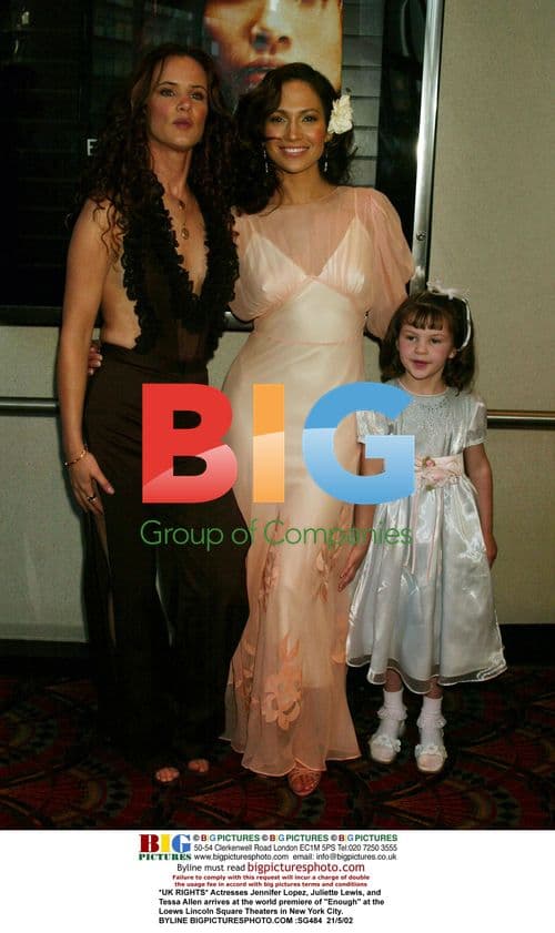 Jennifer Lopez, Juliette Lewis, and Tessa Allen at "Enough" premiere