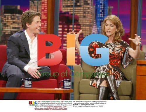 Hugh Grant and Celine Dion at The Tonight Show