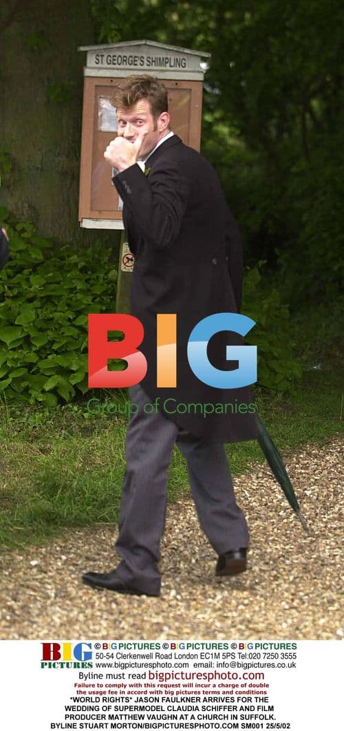 Jason Faulkner Arrives for Claudia Schiffer\'s Wedding