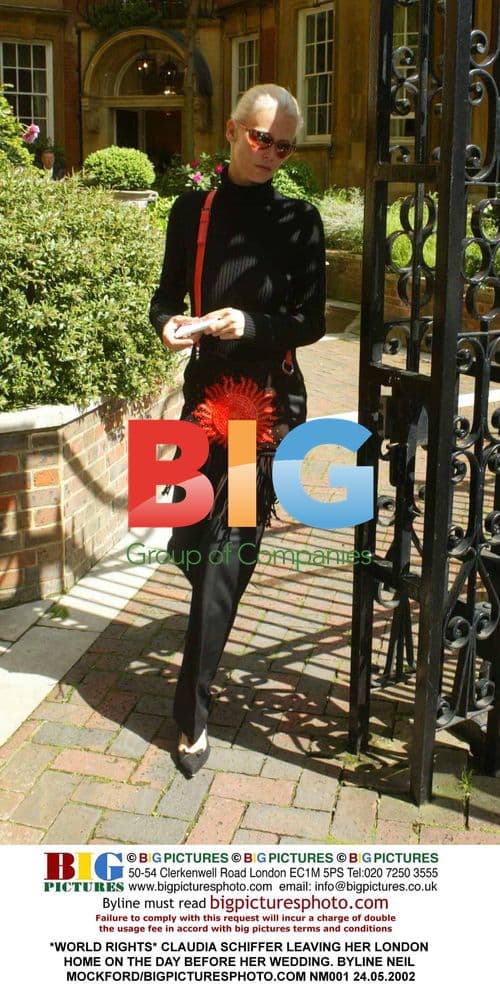 Claudia Schiffer Leaving London Home Before Wedding