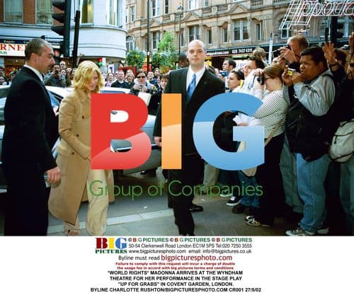 Madonna Arrives at Wyndham Theatre in London