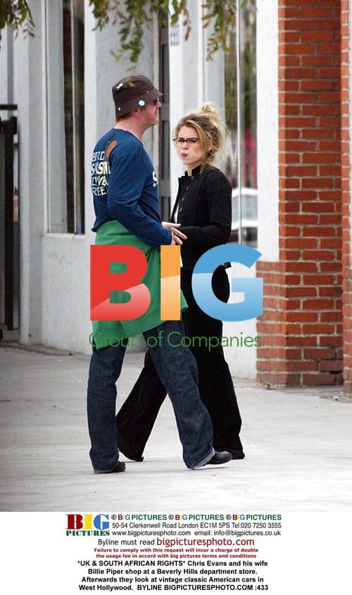Chris Evans and Billie Piper shop in Beverly Hills