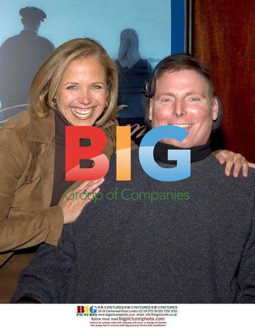 Katie Couric and Christopher Reeve at PBS event