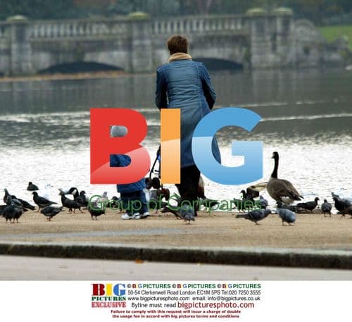 Madonna's Son Rocco Plays With Pigeons In London Park